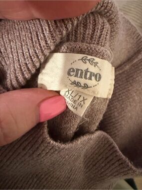 entro Taupe Cowl Neck Sweater